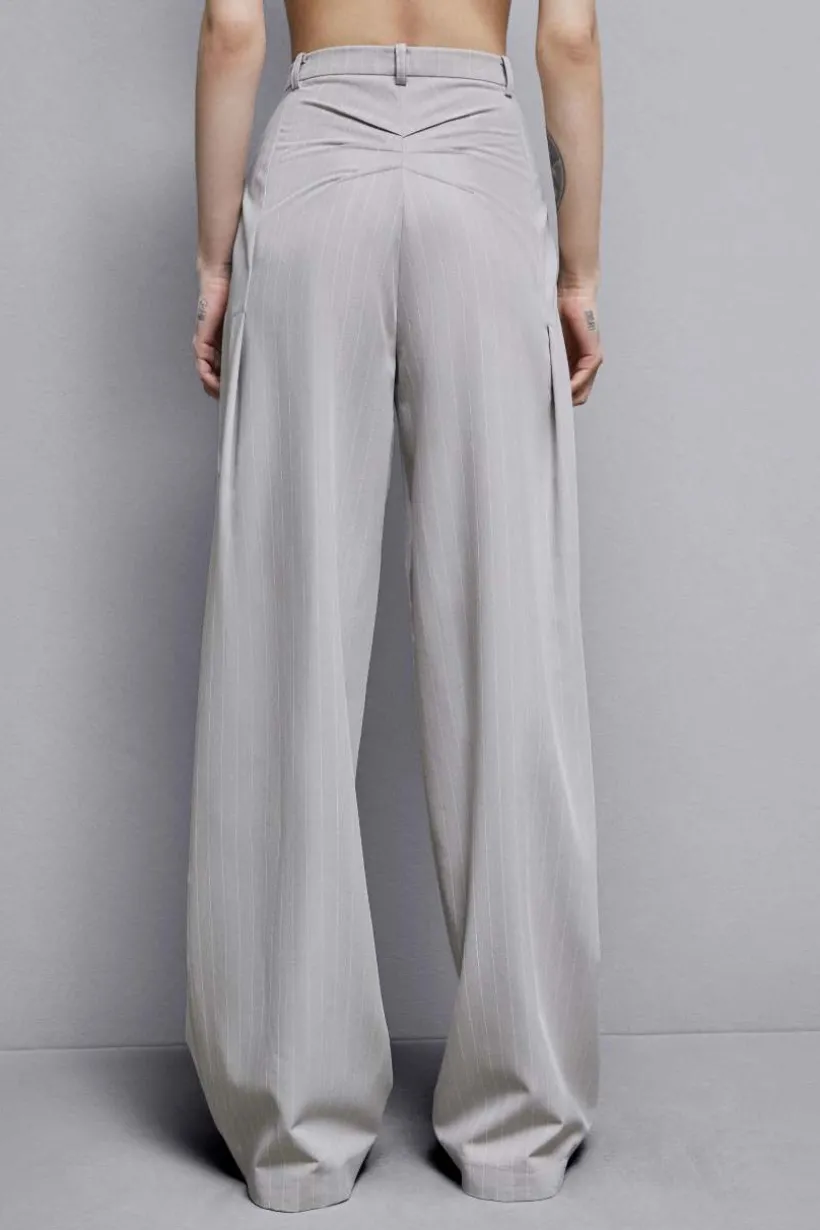 Pantaloni gessati in flanella