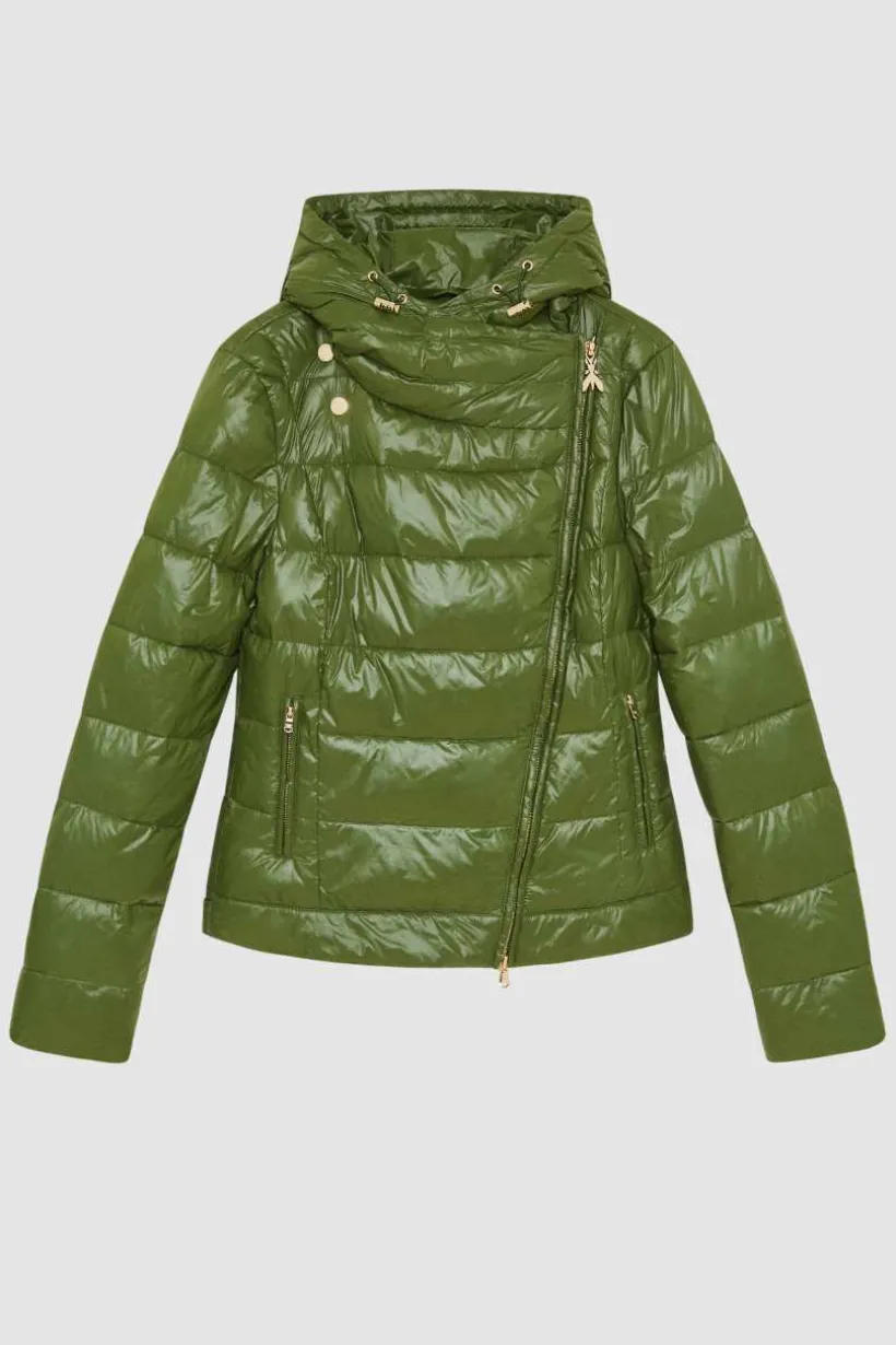 Piumino con cappuccio in nylon down proof