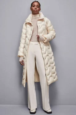 Piumino lungo trapuntato in nylon