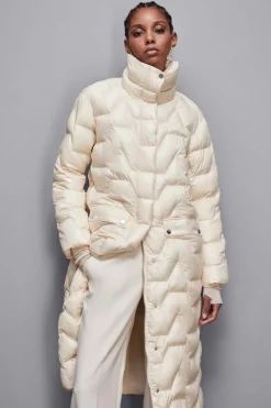 Piumino lungo trapuntato in nylon