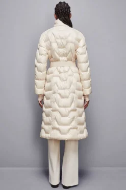 Piumino lungo trapuntato in nylon