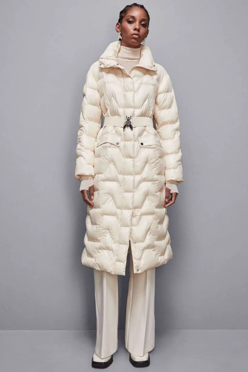 Piumino lungo trapuntato in nylon