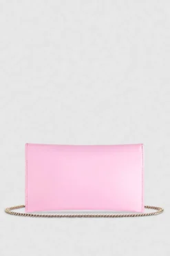 Pochette in pelle con tracolla a catena