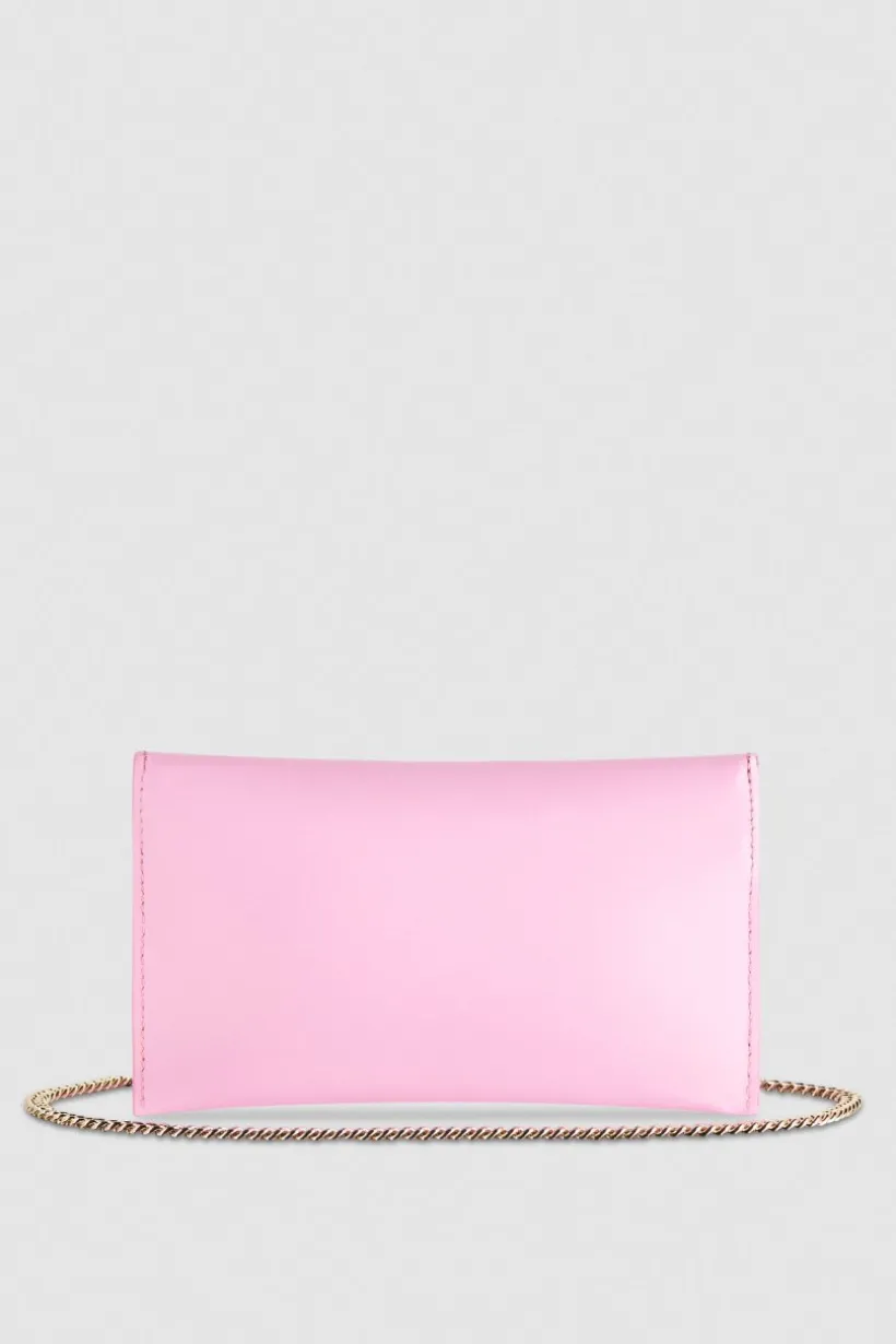 Pochette in pelle con tracolla a catena