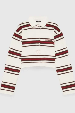 Polo cropped con manica lunga