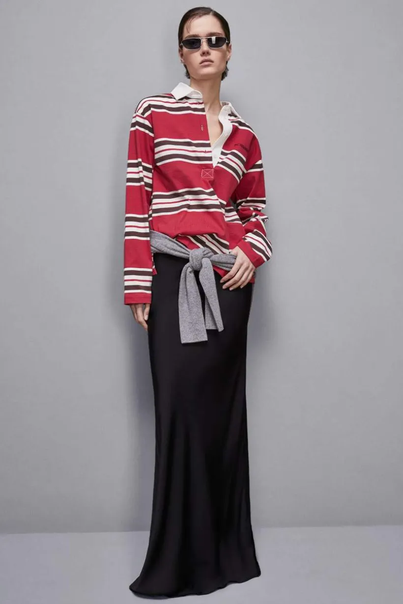 Polo oversize a maniche lunghe