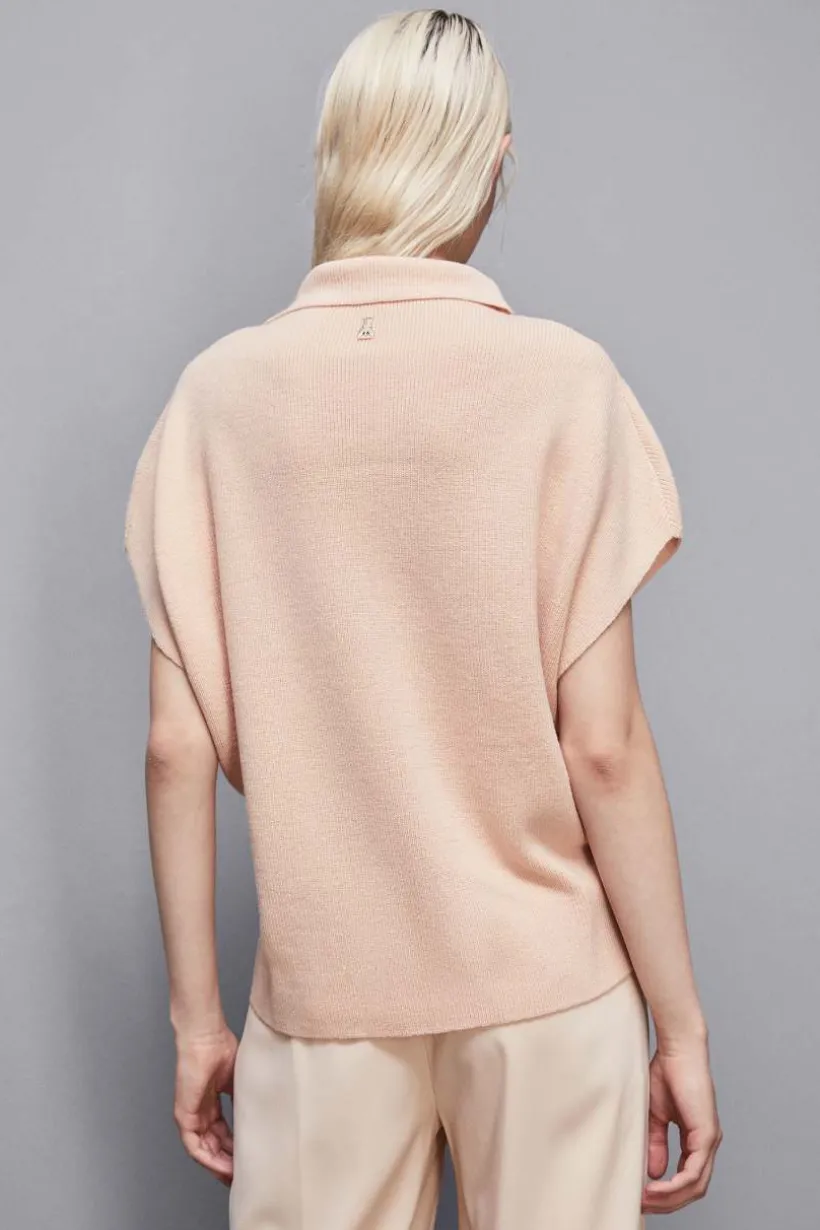 Poncho con frange in lana organica