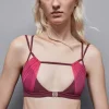 Reggiseno con strass in jersey e tulle