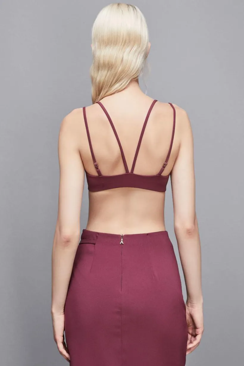 Reggiseno con strass in jersey e tulle