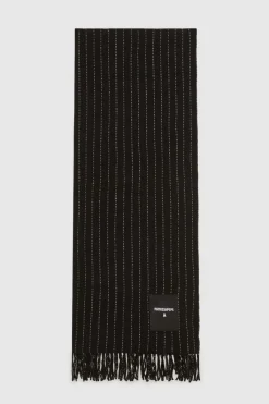 Sciarpa gessata in tessuto misto lana