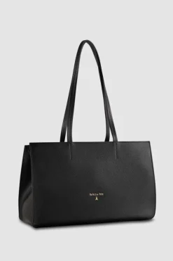 Shopping bag in pelle con zip