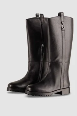 Stivali alti in nappa con zip