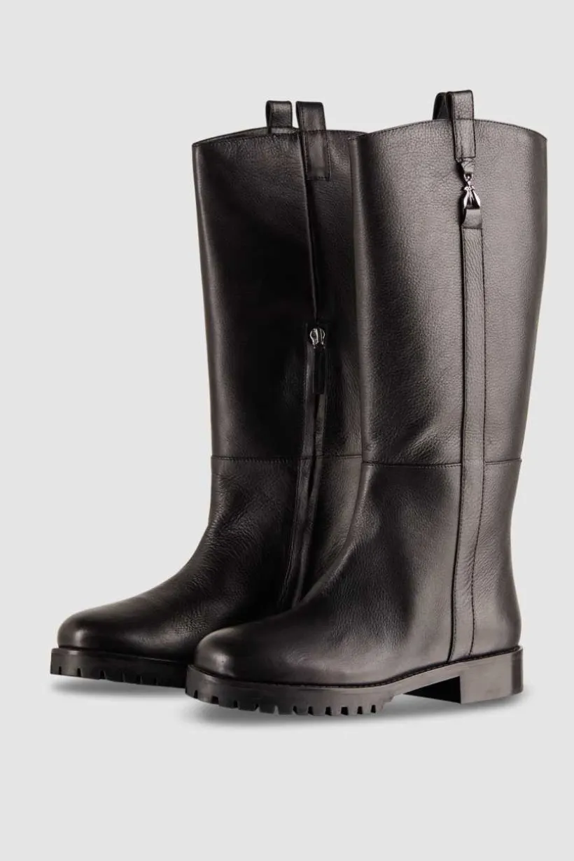 Stivali alti in nappa con zip