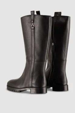 Stivali alti in nappa con zip