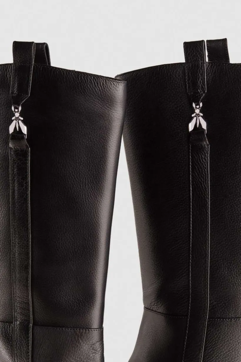Stivali alti in nappa con zip
