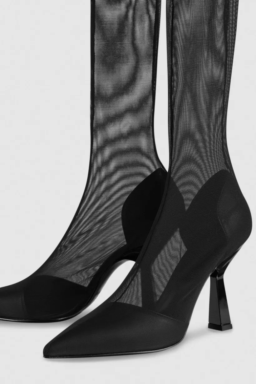 Stivali cuissardes in tulle