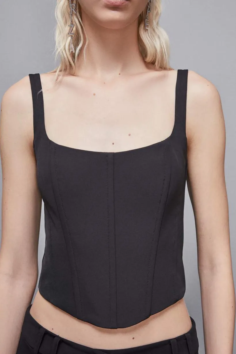 Top bustier in tessuto stretch