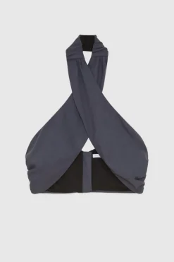 Top incrociato in lana Essential