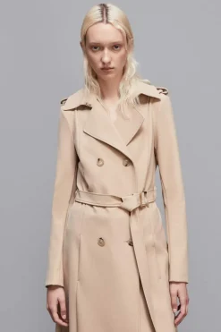 Trench con fibbia in nylon bielastico