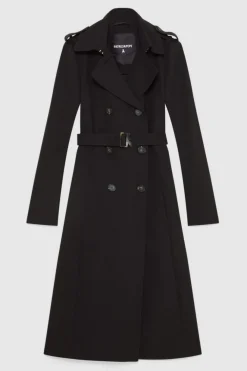 Trench con fibbia in nylon bielastico