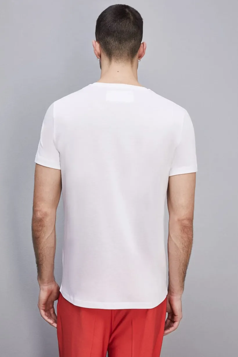 T-shirt slim fit in lyocell e cotone