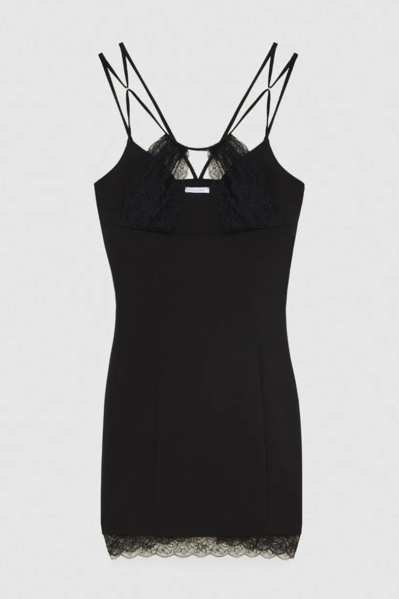 Tubino mini con inserti in pizzo