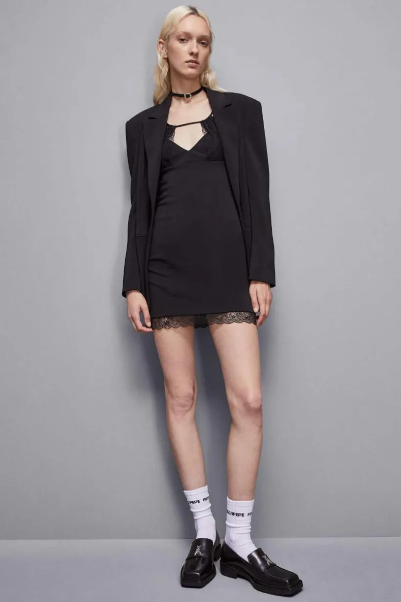 Tubino mini con inserti in pizzo