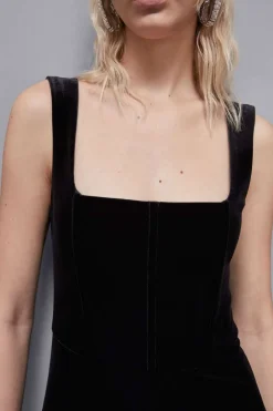 Tuta bustier in velluto Essential